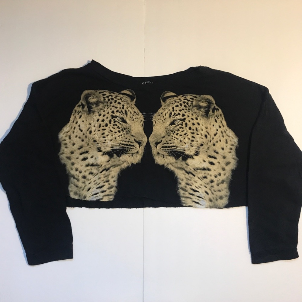 Black Cheetah Crop Top